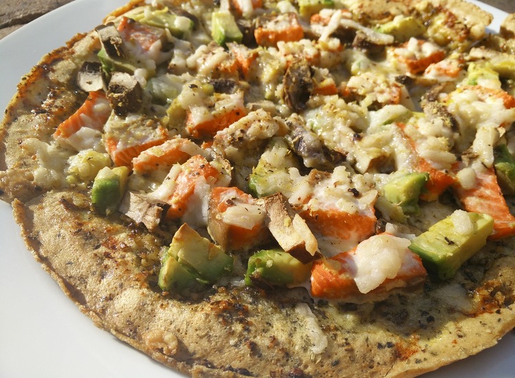 Gluten Free Pizza with Salmon and Avocados Recipe